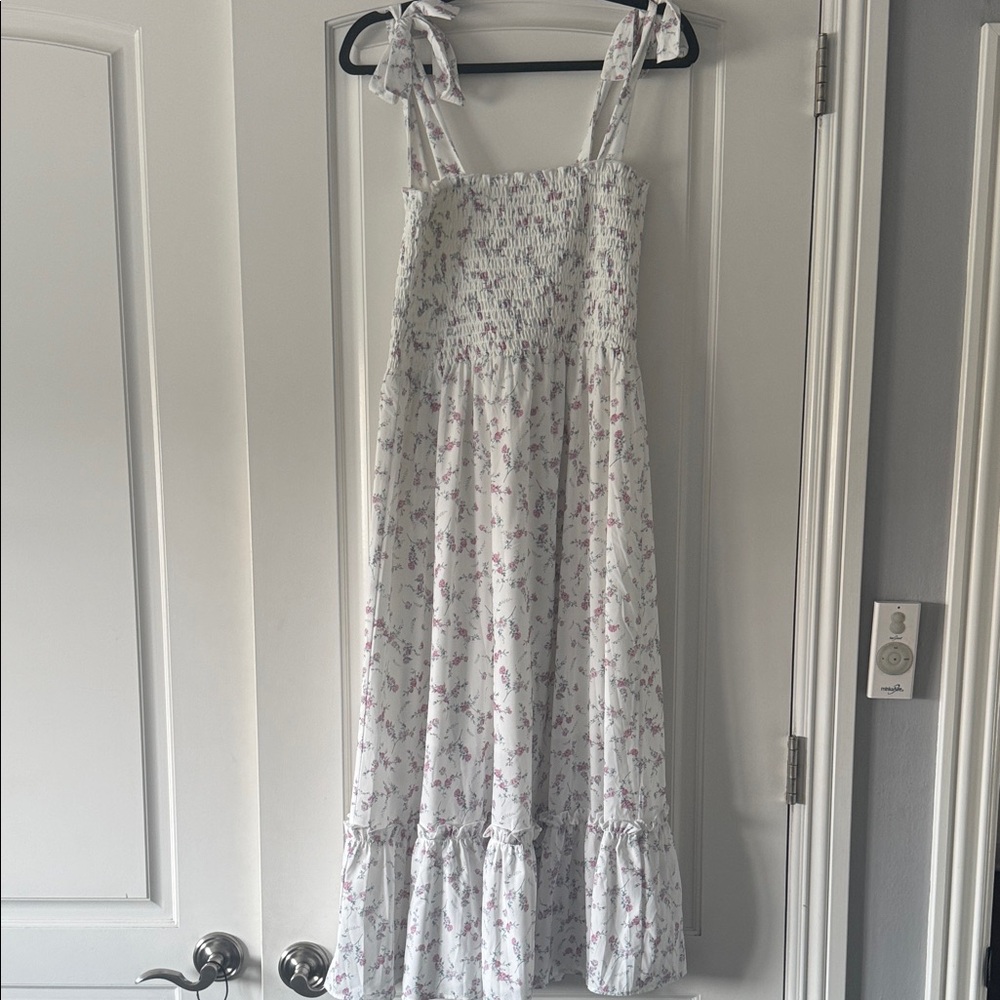 Floral White Kids Dress
